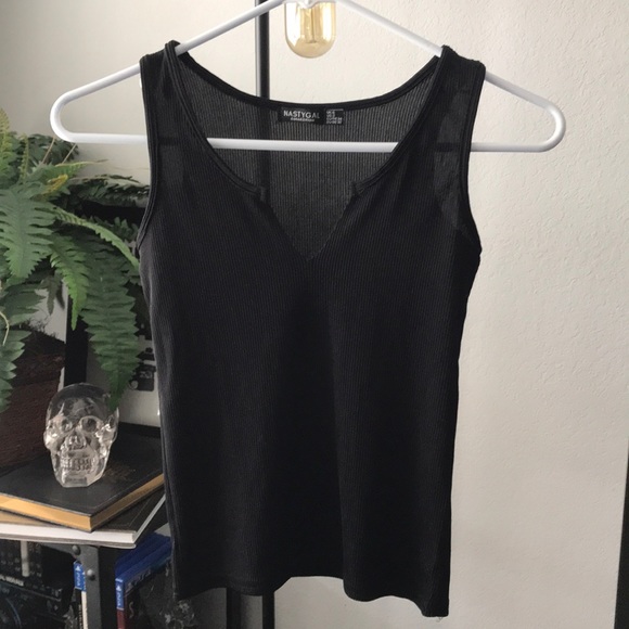 Nasty Gal Tops - Nasty Gal Notch Ribbed Tank Size 2